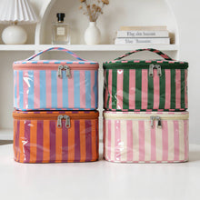 Load image into Gallery viewer, Color Block Stripe Cosmetic Bag
