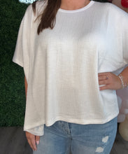 Load image into Gallery viewer, RIBBED STRIPED OVERSIZED SS TOP
