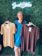 Load image into Gallery viewer, BRUSHED DTY V-NECK TOP &amp; BIKER SHORTS
