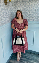 Load image into Gallery viewer, August Sky Pink Floral Puff Sleeve Maxi Dress
