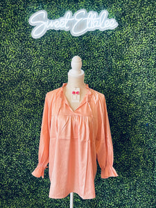 ENTRO PEACH LS TIE TOP