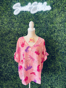 PINK MULTI CHEETAH TOP