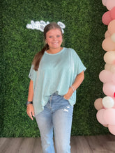Load image into Gallery viewer, RIBBED STRIPED OVERSIZED SS TOP
