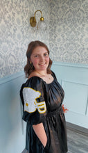 Load image into Gallery viewer, Fantastic Fawn Black Leather Football Dress
