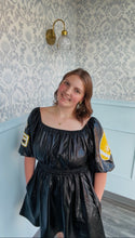 Load image into Gallery viewer, Fantastic Fawn Black Leather Football Dress
