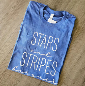 ROYAL BLUE STARS AND STRIPES TEE