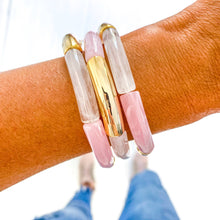 Load image into Gallery viewer, Hope Breast Cancer Awareness Acrylic Bamboo Heishi Bracelet
