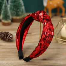 Load image into Gallery viewer, HOLIDAY SEQUIN EMBELLISHED KNOT HEADBAND
