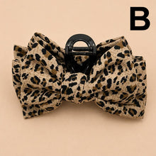 Load image into Gallery viewer, Leopard Print Bow Hair Claw Clips
