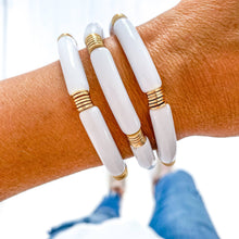 Load image into Gallery viewer, Hope Breast Cancer Awareness Acrylic Bamboo Heishi Bracelet
