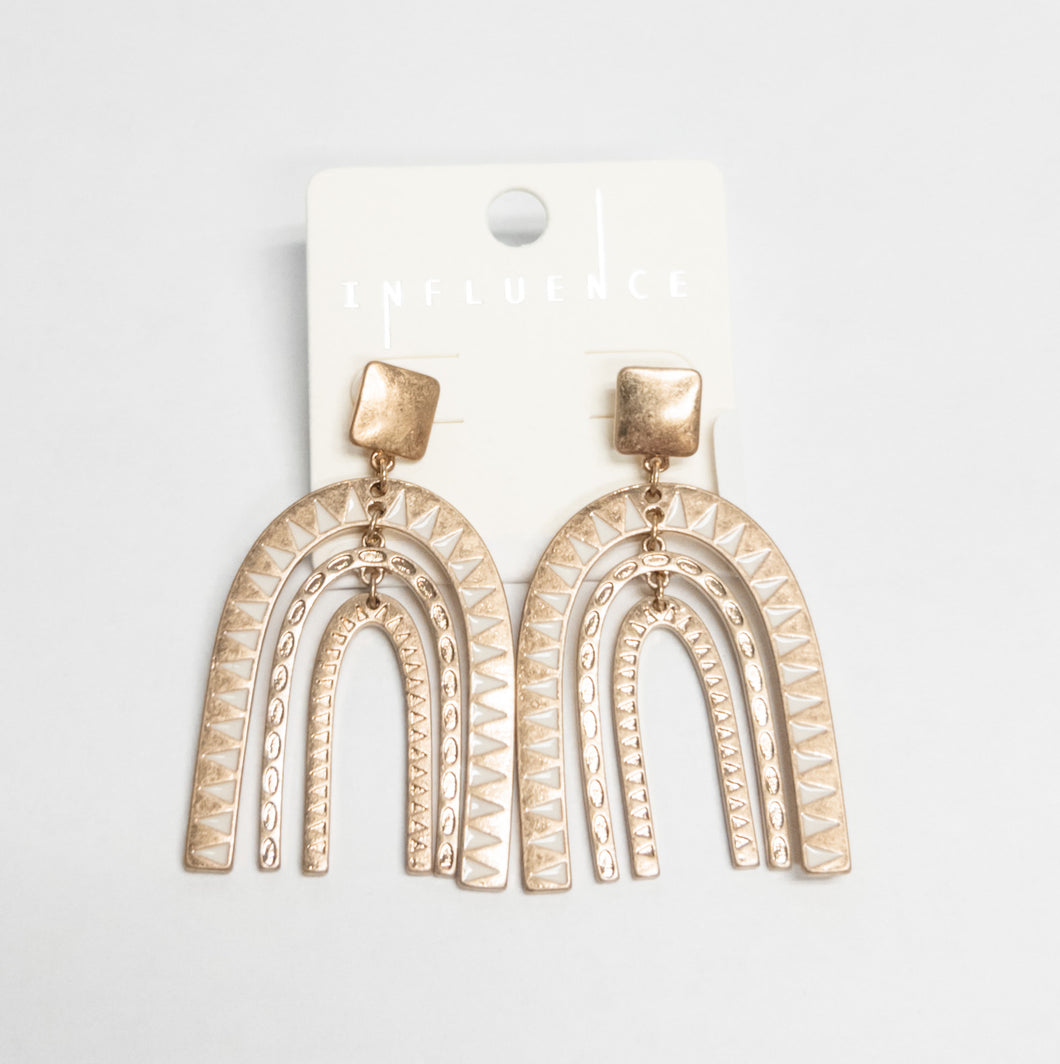 EPOXY 3 CIRCLE ARCH EARRINGS