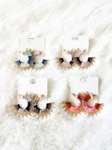 TWO TONE FAN BAR HOOPS