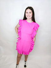 Load image into Gallery viewer, ROSE RUFFLE TRIM SS DRESS
