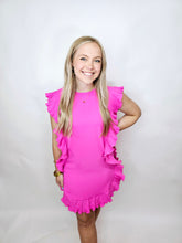 Load image into Gallery viewer, ROSE RUFFLE TRIM SS DRESS
