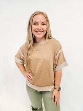 Load image into Gallery viewer, CAMEL TOP STITCH DROP SHOULDER TOP
