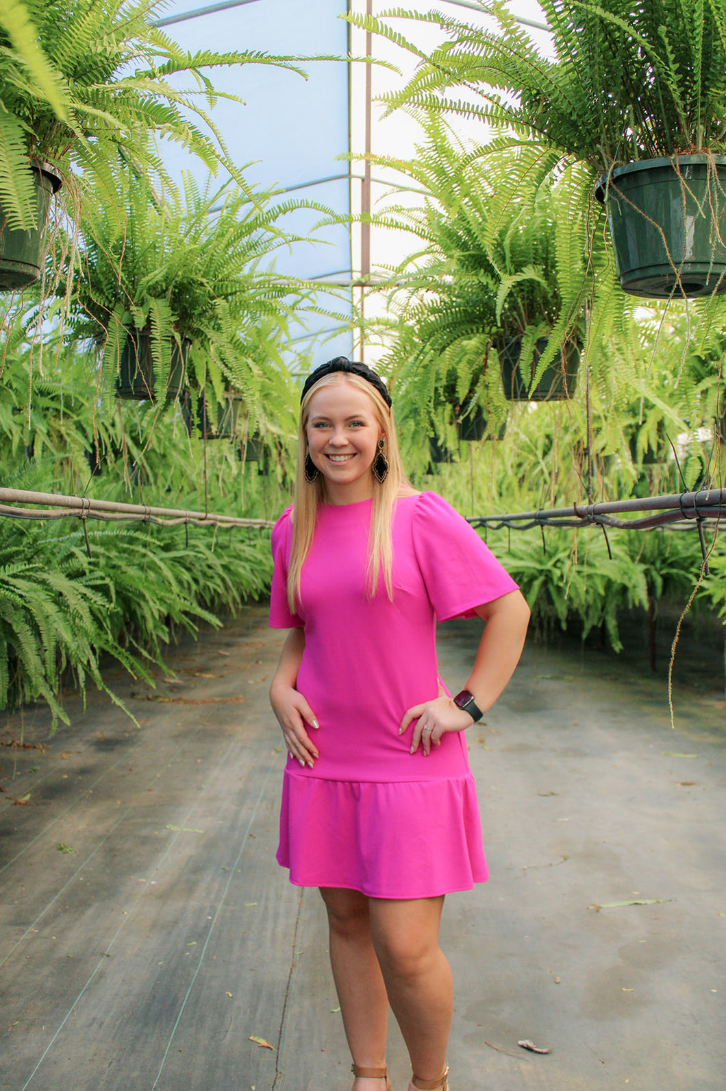 DROP HEM RUFFLE DRESS