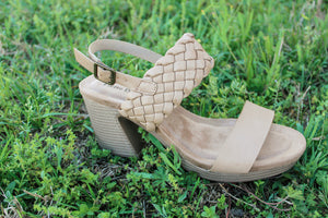 PD TAUPE BRAIDED HEEL