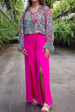 Load image into Gallery viewer, FUCHSIA FRONT SLIT AIR FLOW PANTS

