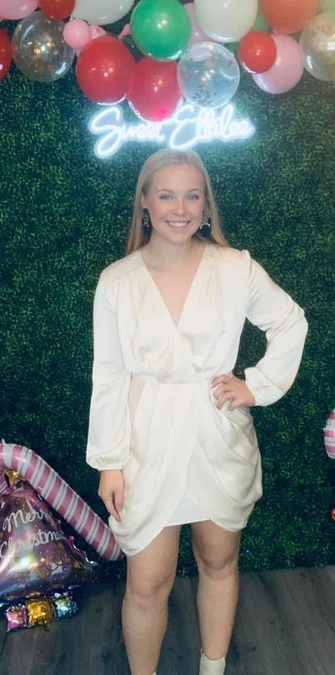 CREAM SATIN CRISS CROSS DRESS