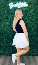 Load image into Gallery viewer, WHITE BUTTER YOGA HIGH WAIST PLEAT SKORT
