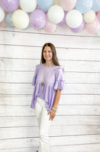 Load image into Gallery viewer, TEXTURED KNIT RUFFLE TOP

