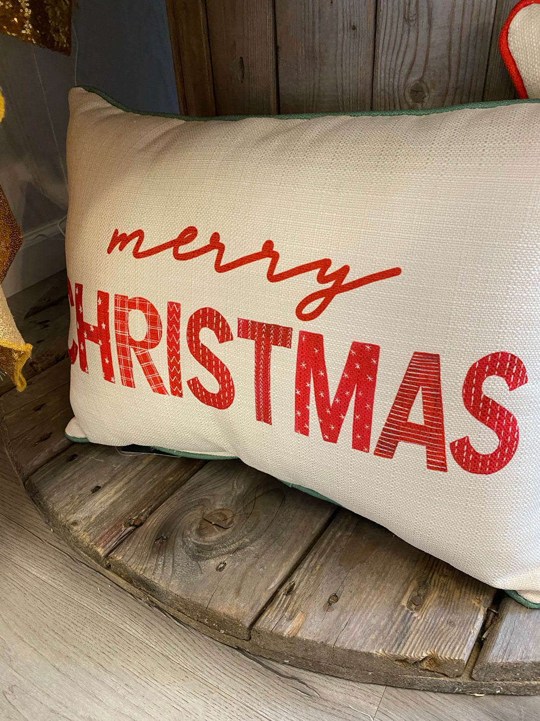 POSTER MERRY CHRISTMAS + PIPING- CROSS GREEN